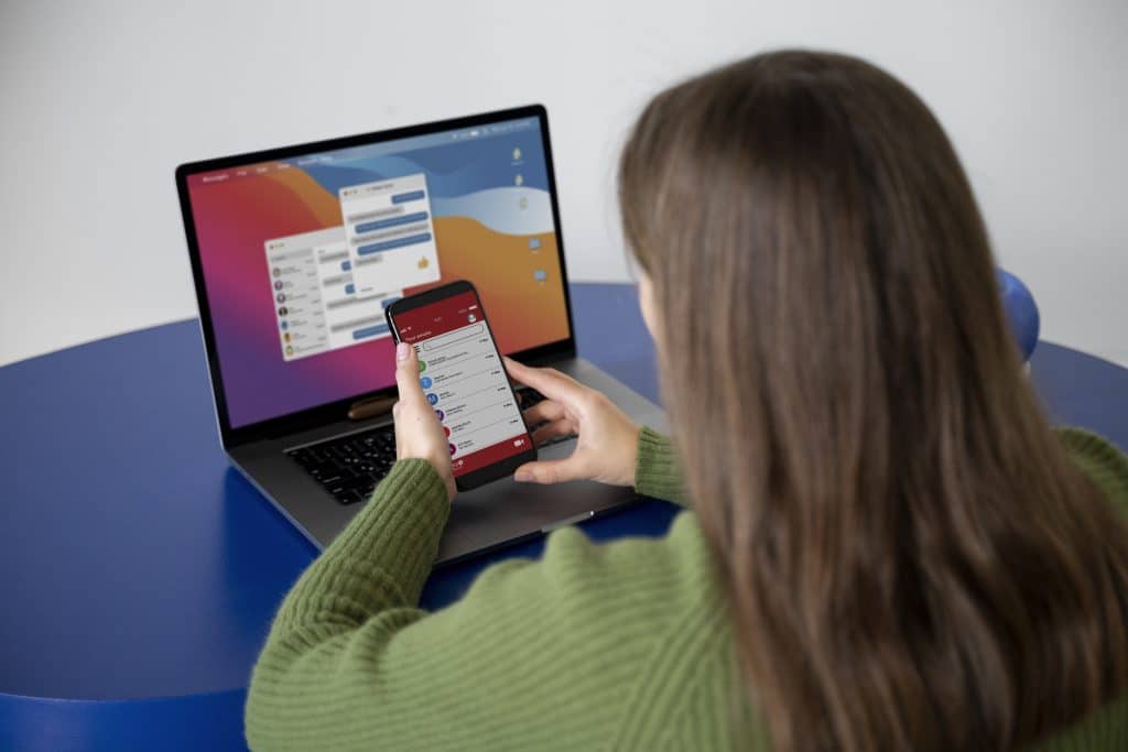 Woman browsing the internet on her smartphone