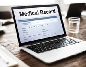 Conceptual image of a medical record or healthcare document with report and clinical data elements - How Long Do Medical Records Need to Be Kept?