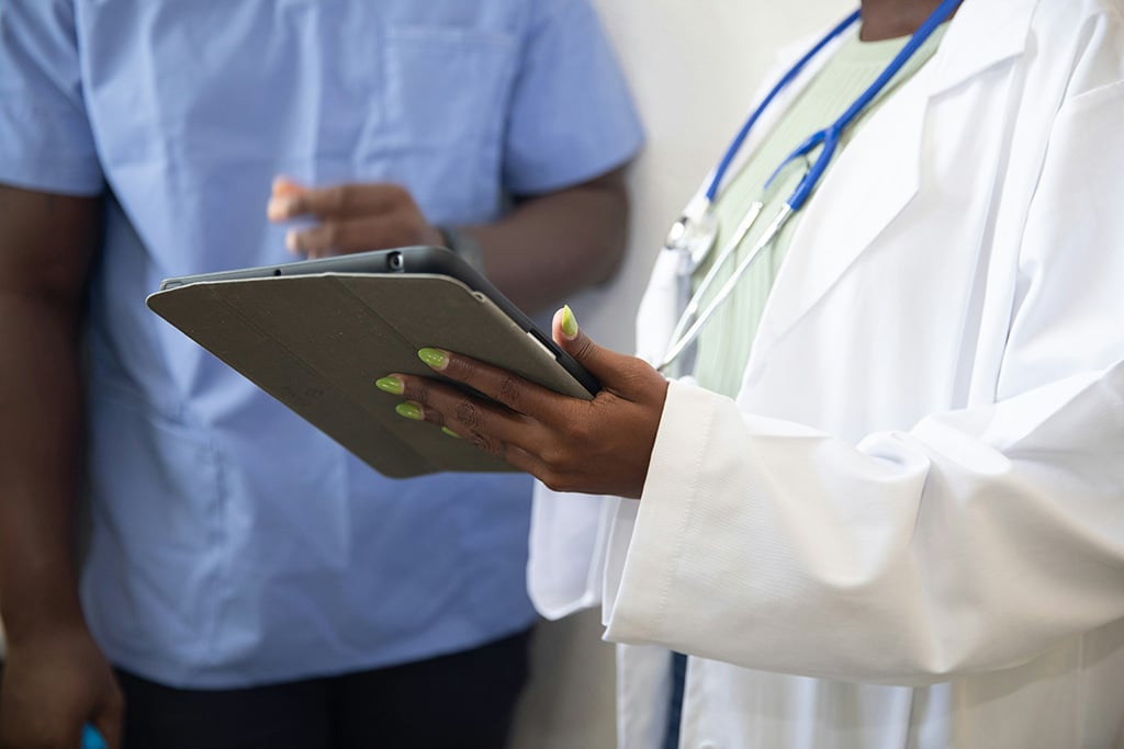Doctor using a tablet