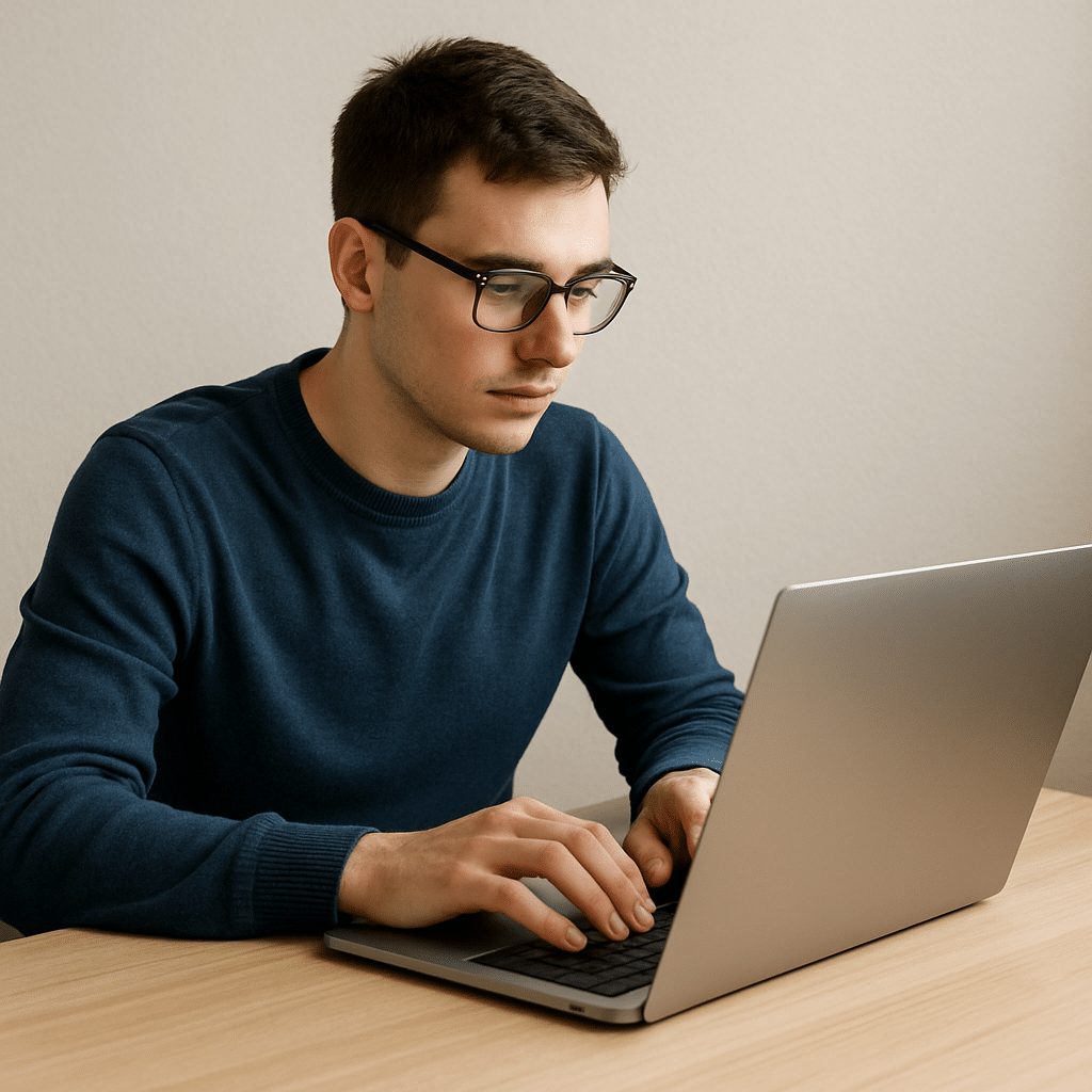 Man using computer