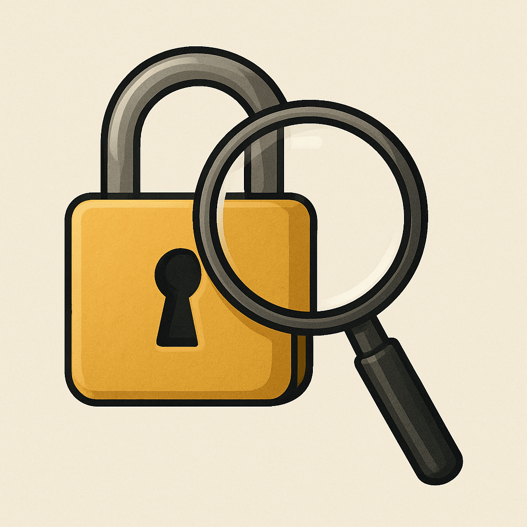 Lock and Magnifying Glass